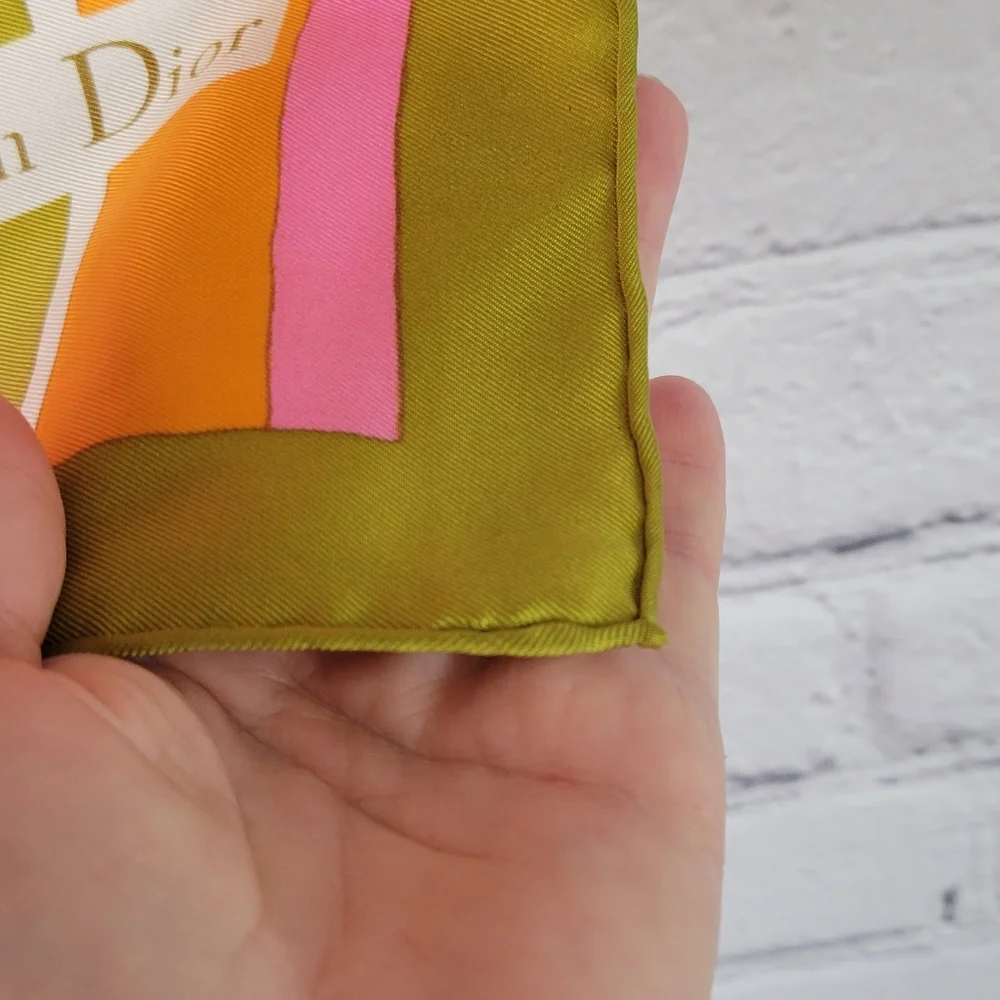 VTG DIOR Geometric Silk Twill Scarf